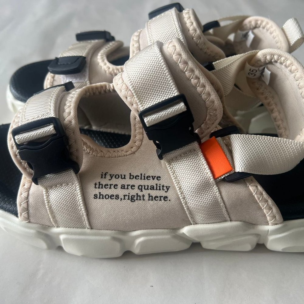 Stylish Men's Sandals with Black and Orange Accents